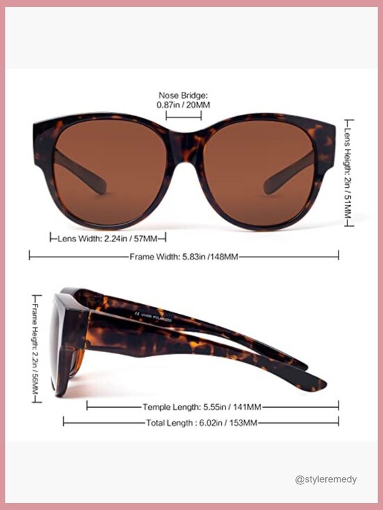 Polarized Fit Over Sunglasses for Women, UV Protection Lightweight Plastic Frame main image 5
